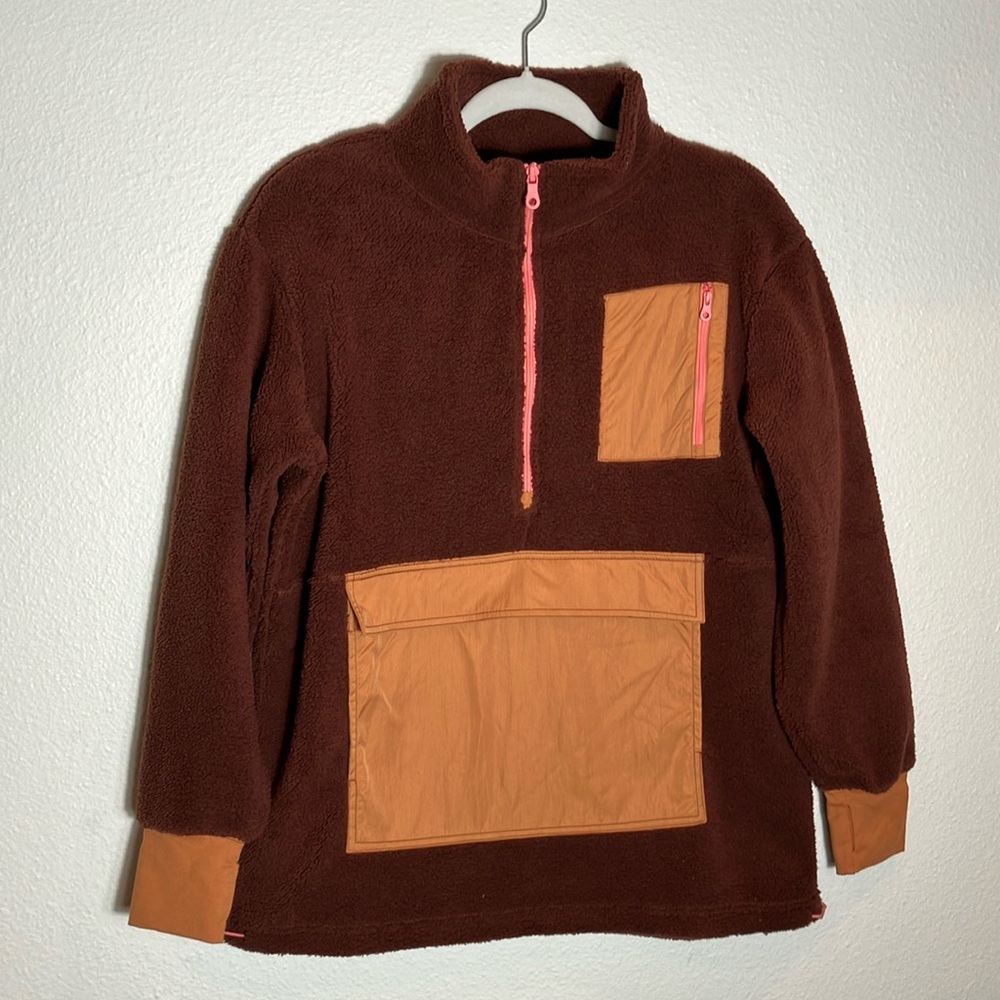 NWT Offline by Aerie Cozy Oversized‎ Sherpa 1/2 Zip Pullover Fleece Sweatshirt S